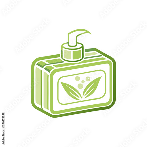 Eco-Friendly Soap Bottle Design in Green and White  