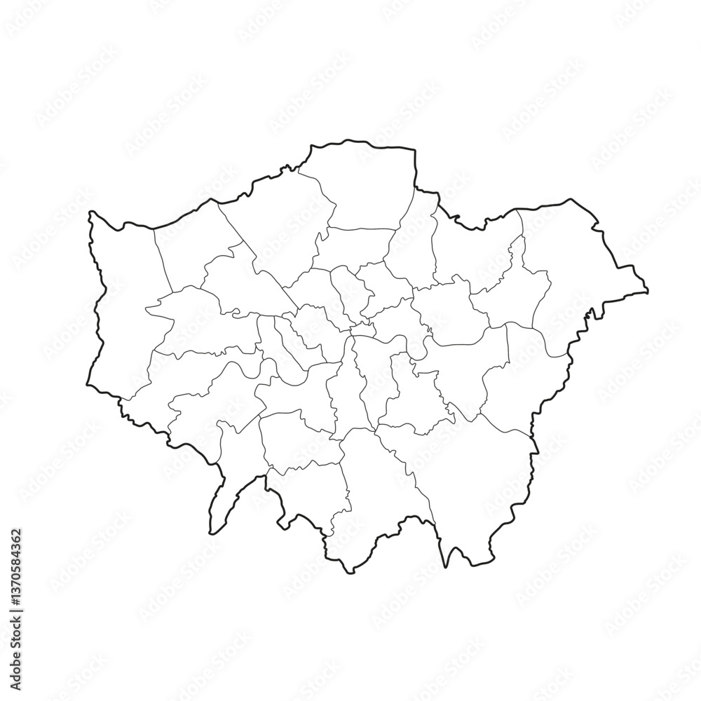 London map with regions London map with regions