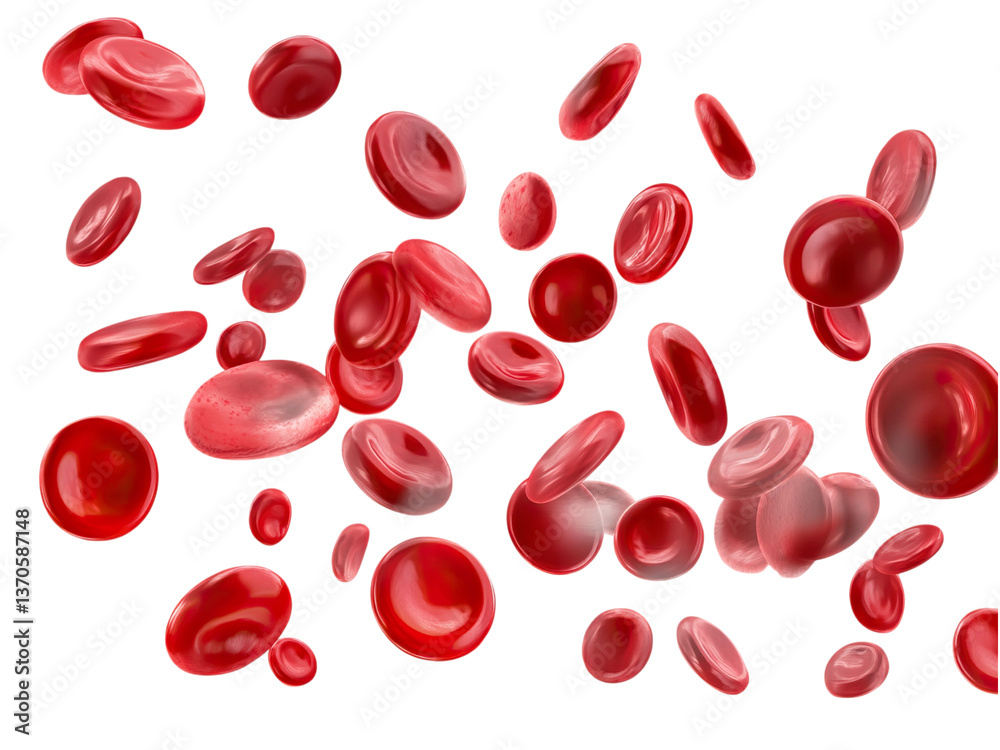 Floating Red Blood Cells in a White Background Floating Red Blood Cells in a White Background