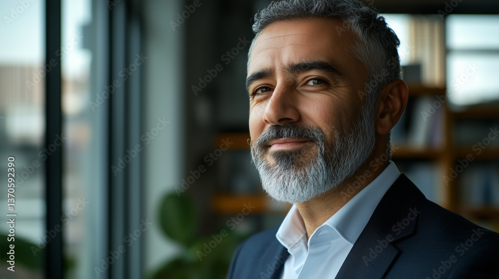 Focused businessman in formal attire, exuding confidence and professionalism in a modern office setting. Focused businessman in formal attire, exuding confidence and professionalism in a modern office setting.