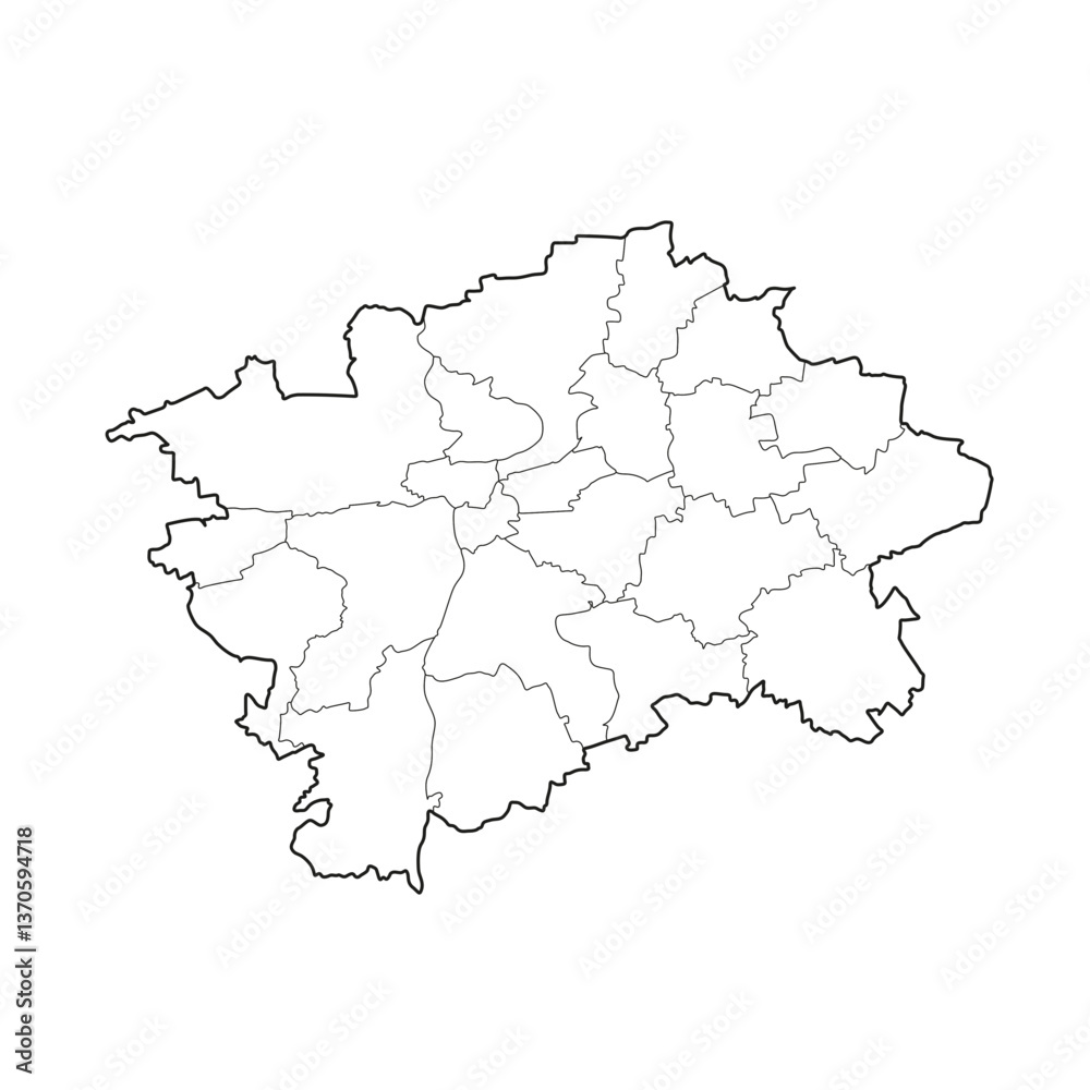 Praha map with regions Praha map with regions
