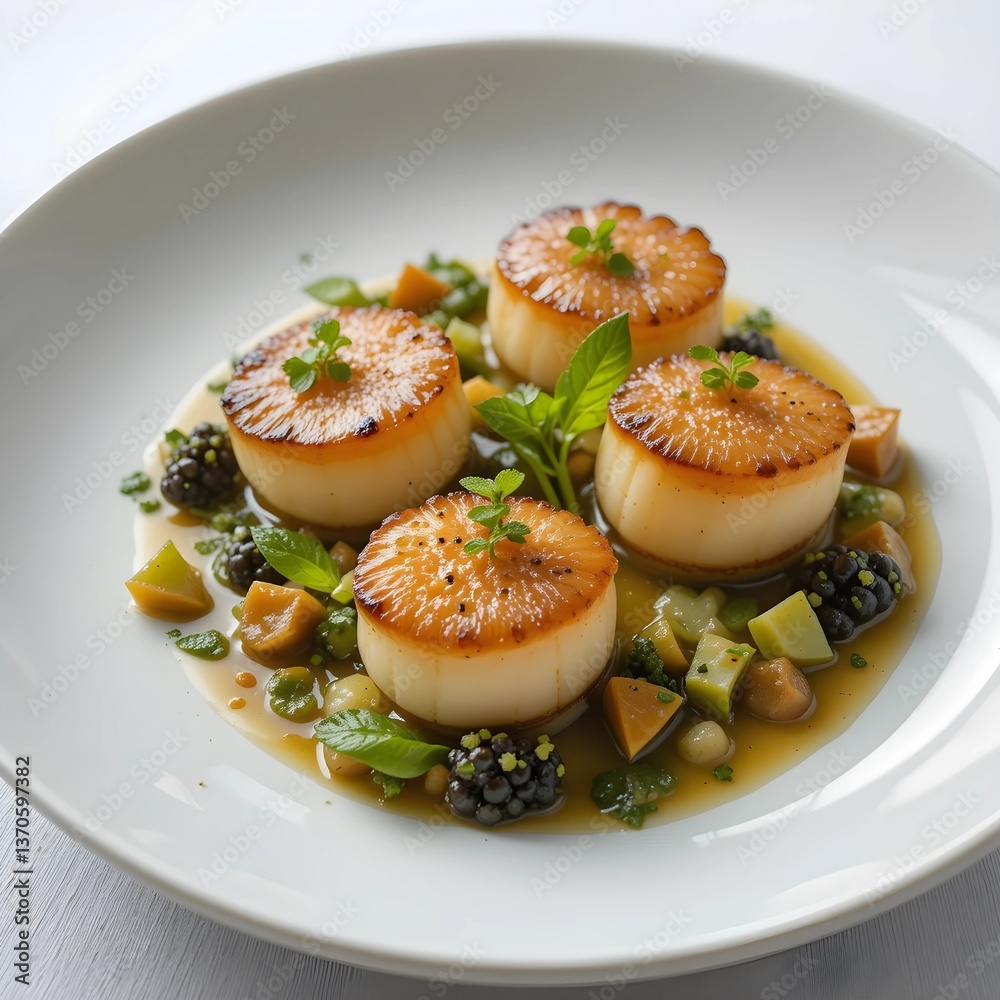 Scallop dish, AI Generated Scallop dish, AI Generated