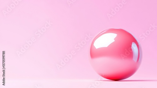Pink sphere on a pastel background