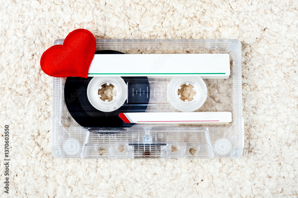 Old Audio Cassette with a Heart