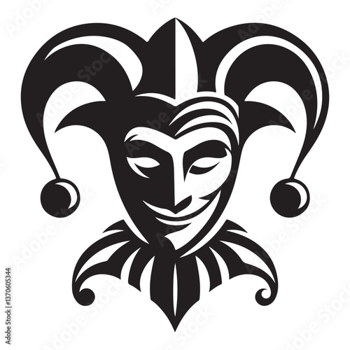 Jester Silhouette Vector Illustration Classic Fool Design Graphic