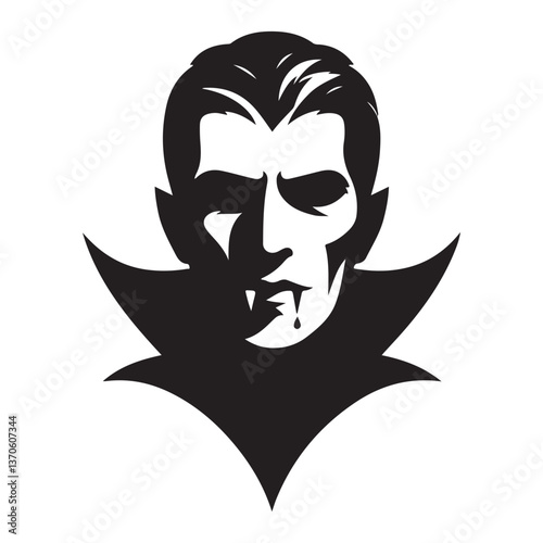 Fearsome Vampire Vector Art Illustration Dracula Silhouette Graphic Design
