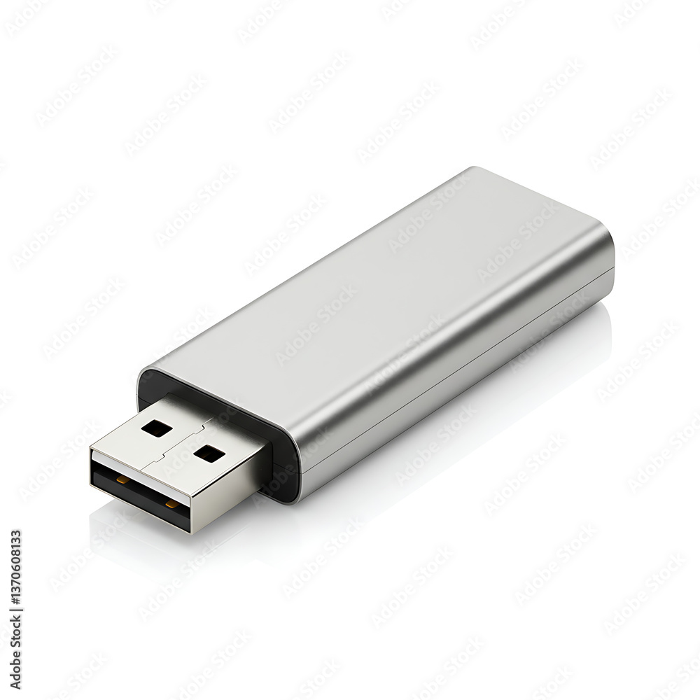 Sleek Silver USB Flash Drive High-Speed Data Storage Solution Sleek Silver USB Flash Drive High-Speed Data Storage Solution