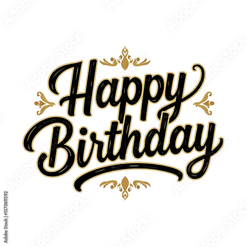 Happy birthday elegant theme hand lettering