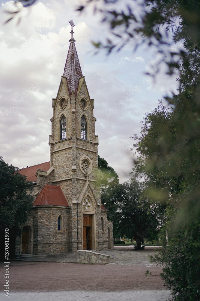 Fototapeta premium Historical church Santa Rosa de Lima of Ernesto Tornquist, Buenos Aires province, Argentina