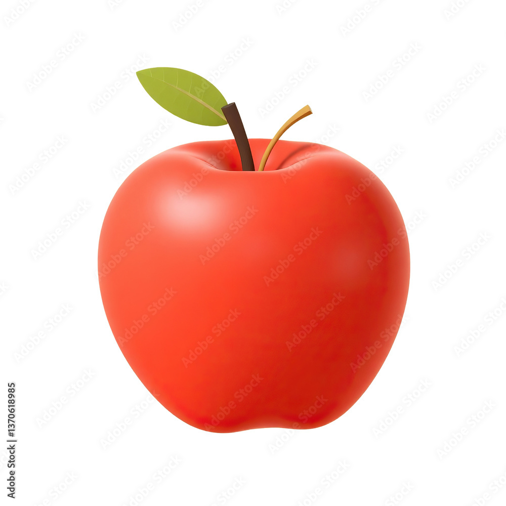 Obraz premium 3D Apple fruits collection isolated on transparent background