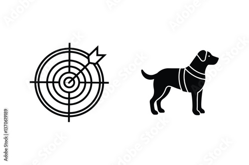 Targeted Canine Search, Detection, and Rescue Mission Icons