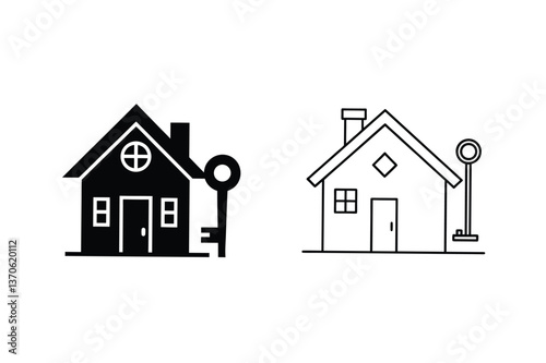 House Keys Home Ownership Real Estate Property Icons Symbols Design