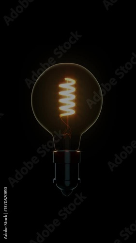 Illuminating Innovation, Animated Light Bulb Representing Study, Research, New Ideas, and Technological Solutions for a Brighter Future