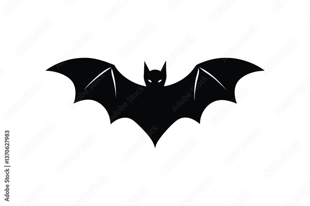 Fototapeta premium Silhouette art illustration design of a bat flying with its wings spread wide.eps