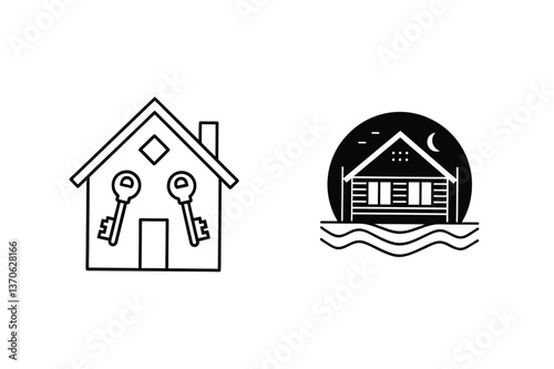House Keys Home Real Estate Logo Designs Property Icons