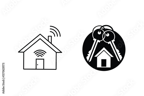 Smart Home Access Wireless Keyless Entry System Icons