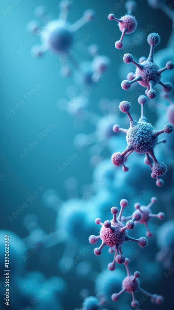 A microscopic view of a NAD molecule with detailed representations of its structure. A microscopic view of a NAD molecule with detailed representations of its structure.