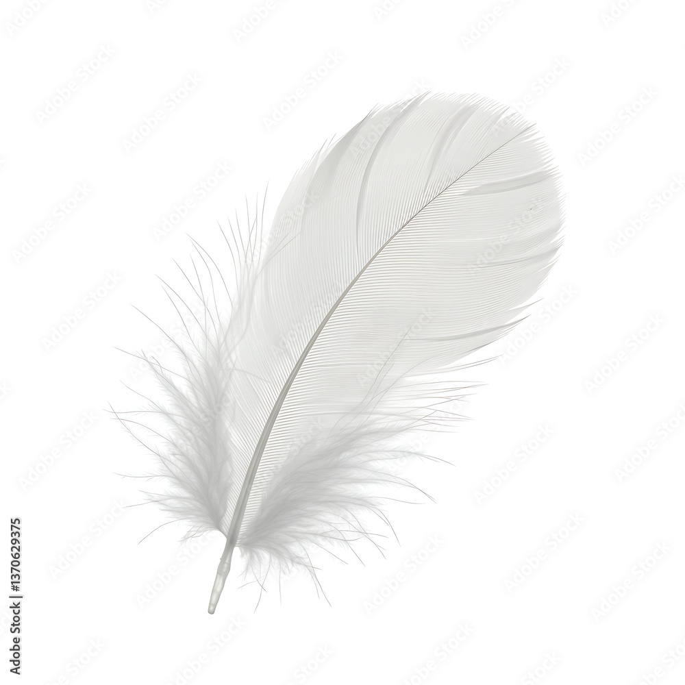 Fototapeta premium Elegant White Feather High-Resolution Image for Design and Art Projects