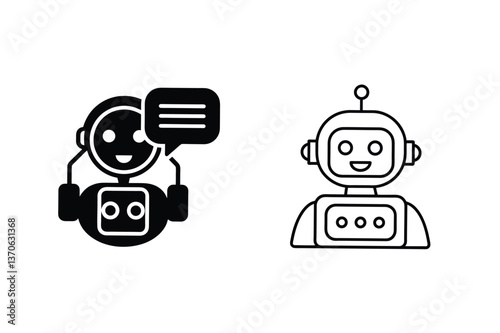 Chatbot icons AI assistant, customer service, digital support