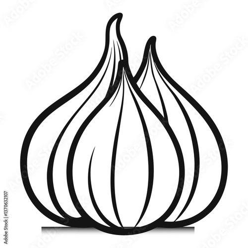 Garlics line art 