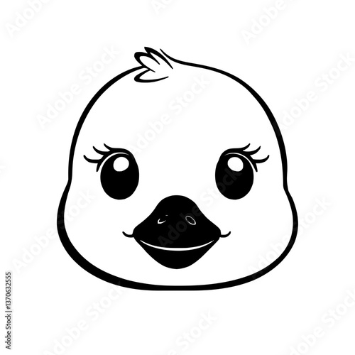 Cute Cartoon Duck Face Illustration