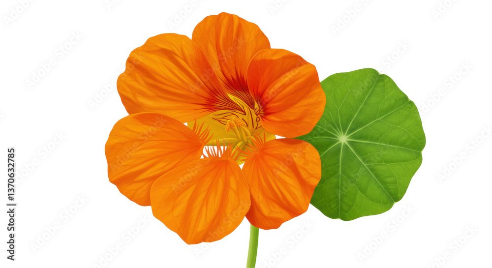 Isolated Orange Nasturtium Flower Isolated Orange Nasturtium Flower