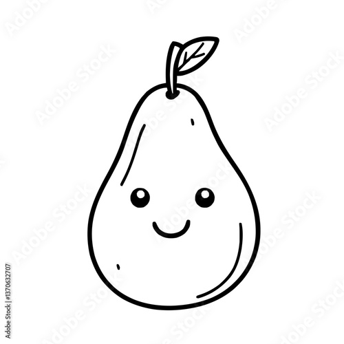 Kawaii Pear Illustration
