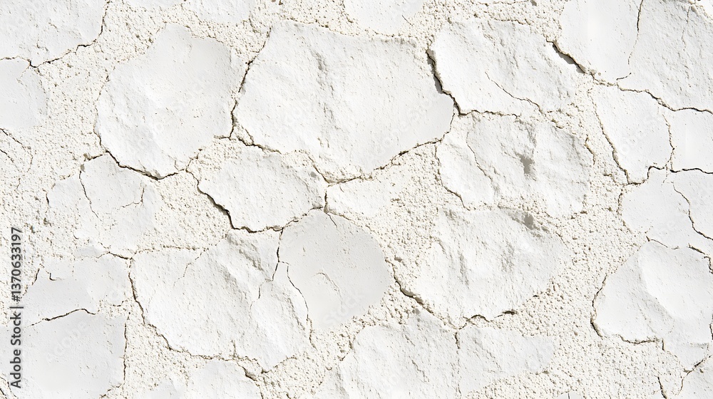Fototapeta premium White Cracked Plaster Wall Texture Background
