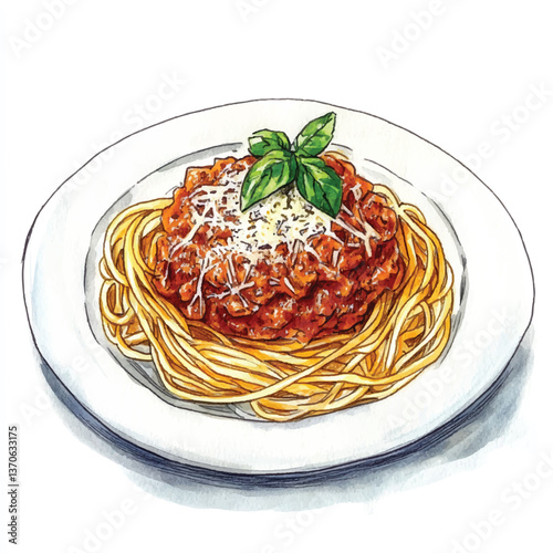 watercolor copic marker concept sketch of Bolognese