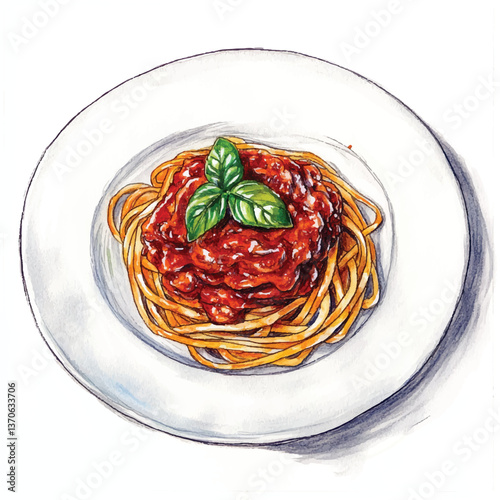watercolor copic marker concept sketch of Bolognese