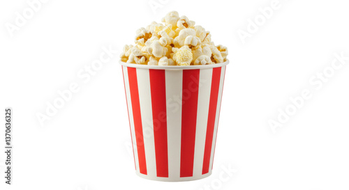 Isolated Popcorn in Striped Container
