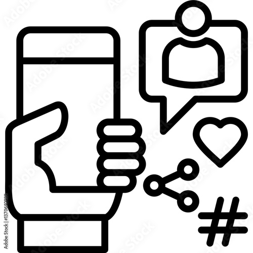 Social Media line icon