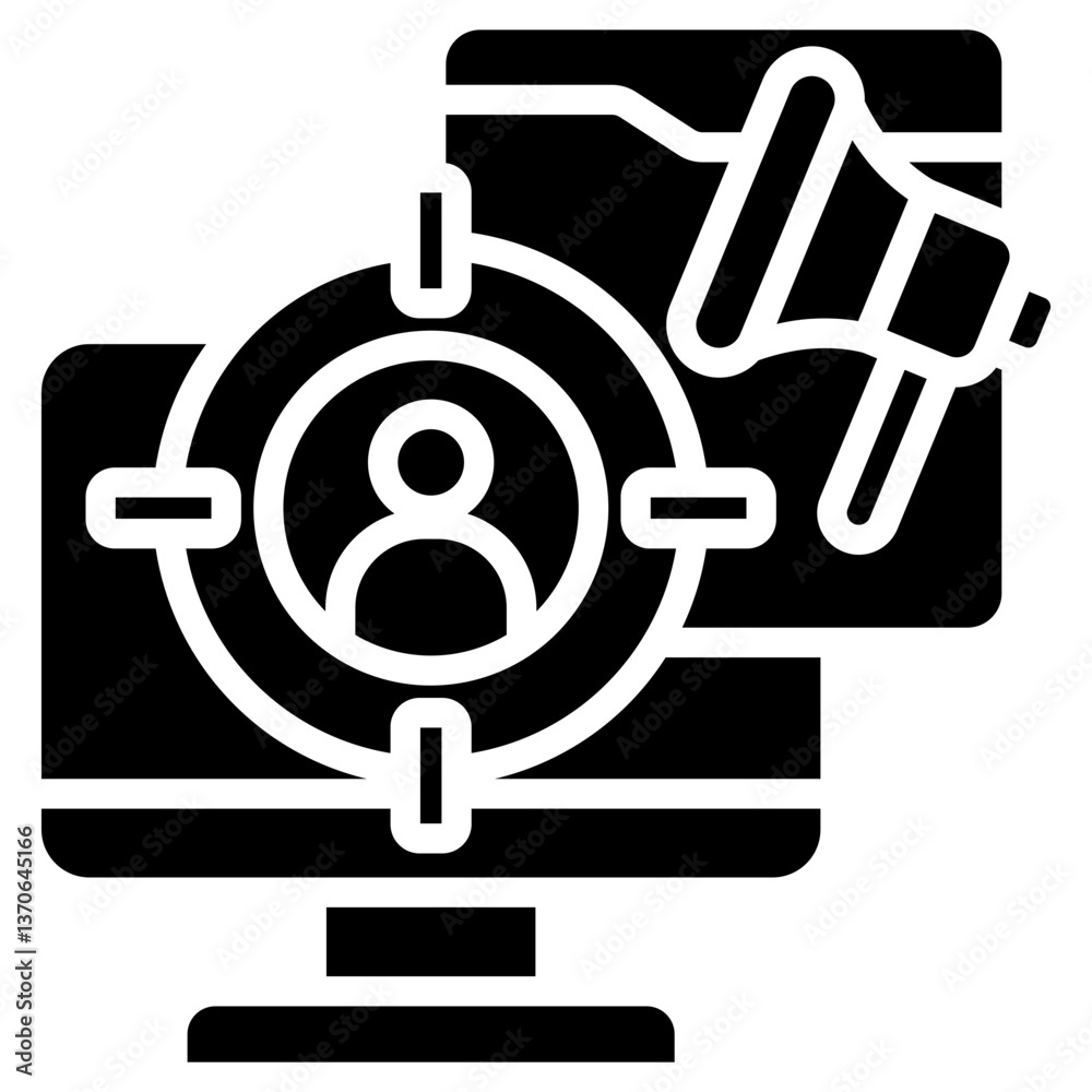 Ad Retargeting glyph icon Ad Retargeting glyph icon