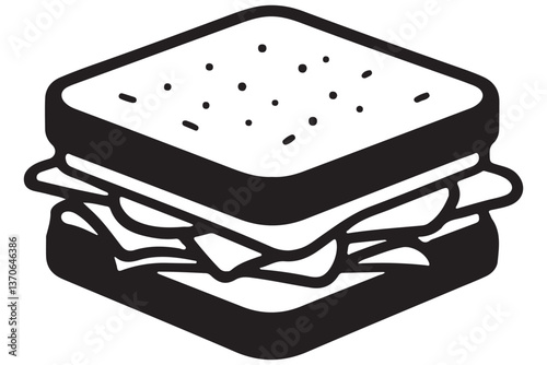 Delicious Sandwich Vector Illustration with Layers of Fillings