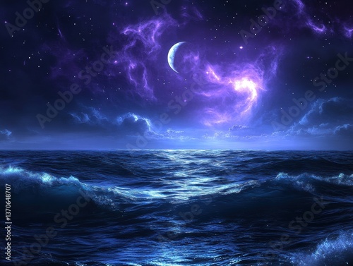 moon over sea