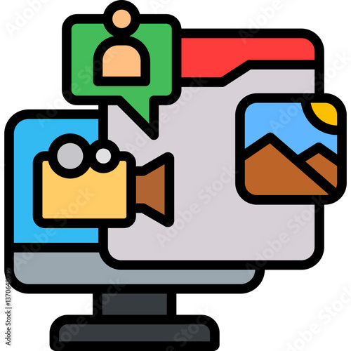 Native Ads lineal color icon