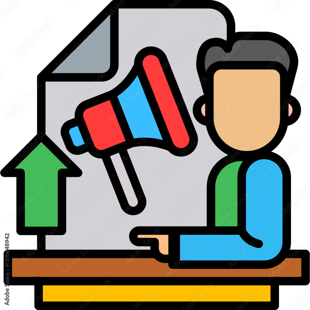 Ad Optimization lineal color icon