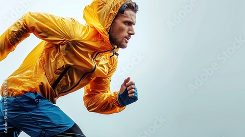 man running wearing jacket