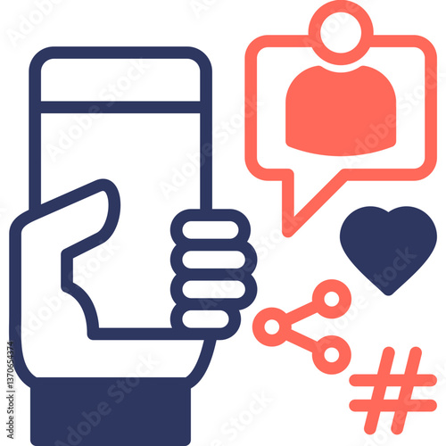 Social Media mixed color icon