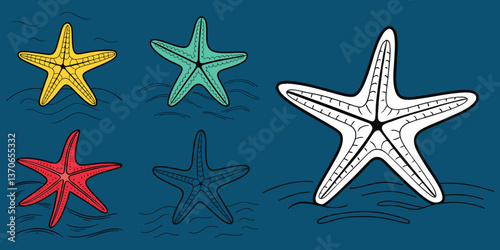 Vibrant Starfish Set Against a Deep Blue Ocean