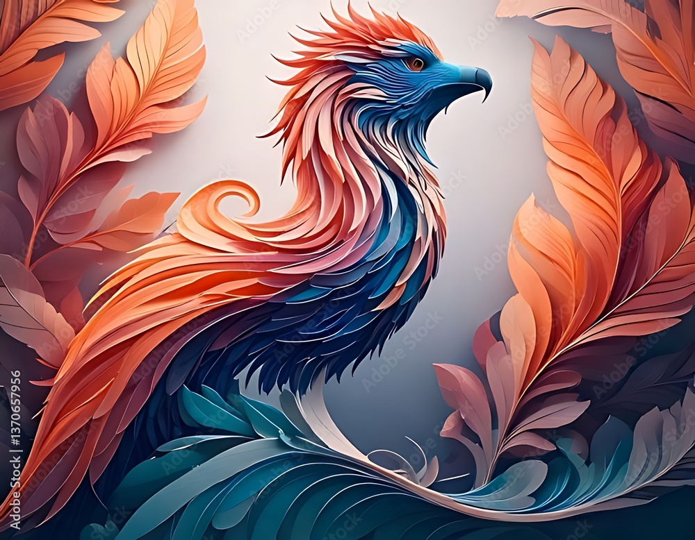 Obraz premium peacock feather on black background