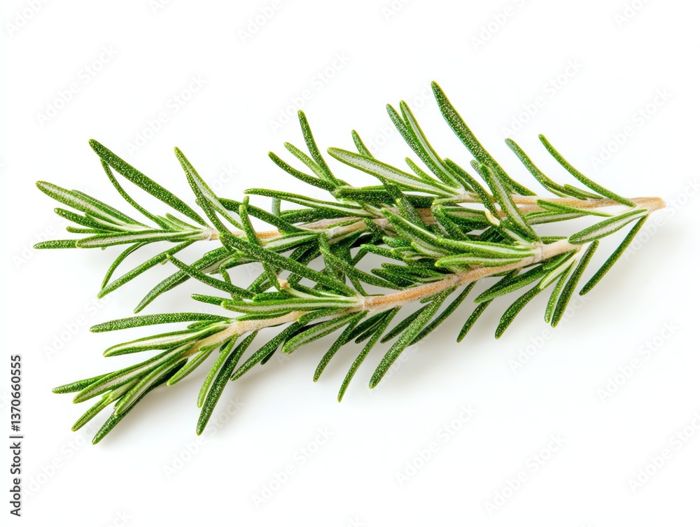 Fresh Rosemary Sprigs on White Background Perfect for Herb Use Fresh Rosemary Sprigs on White Background Perfect for Herb Use