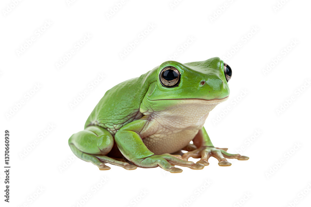 Obraz premium Green tree frog png isolated on transparent background