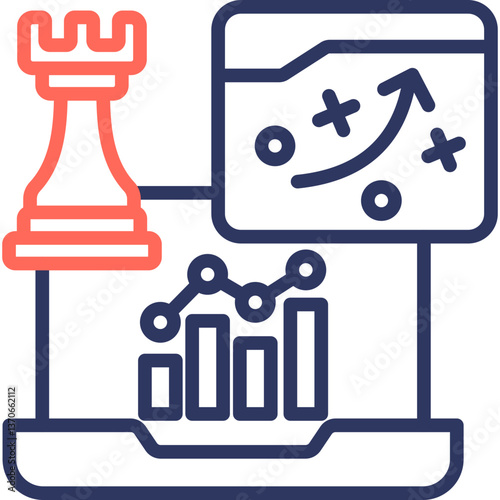 Seo Strategies line color icon