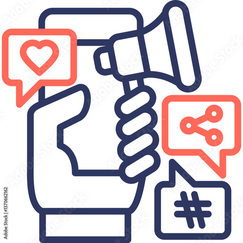 Mobile Ads line color icon