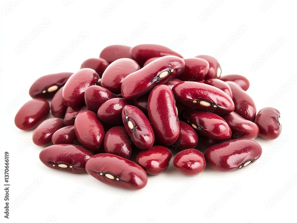 Pile of Red Kidney Beans Close-up on White Background Pile of Red Kidney Beans Close-up on White Background