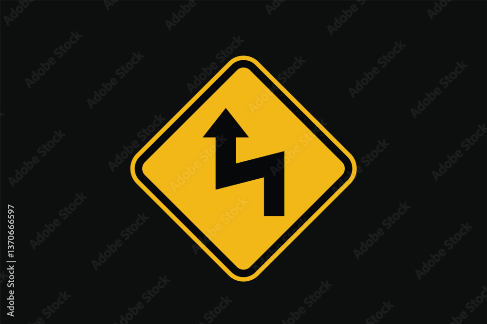 Sign There is a Double Bend to the Left then to the Right
Sign There is a Double Bend to the Left then to the Right