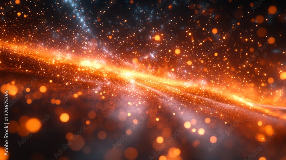 3D abstract flow of digital data, with particles moving across a space, representing big data processing and digital information flow in an immersive, abstract background 3D abstract flow of digital data, with particles moving across a space, representing big data processing and digital information flow in an immersive, abstract background