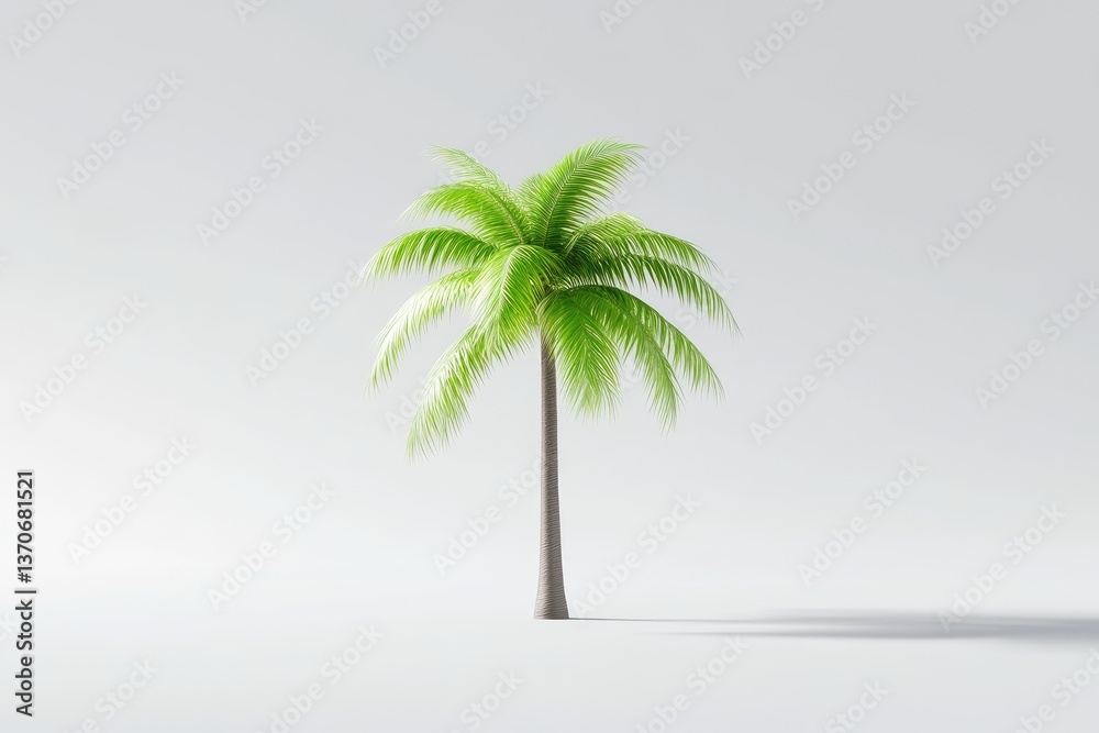 Obraz premium Isolated Palm Tree on a White Background
