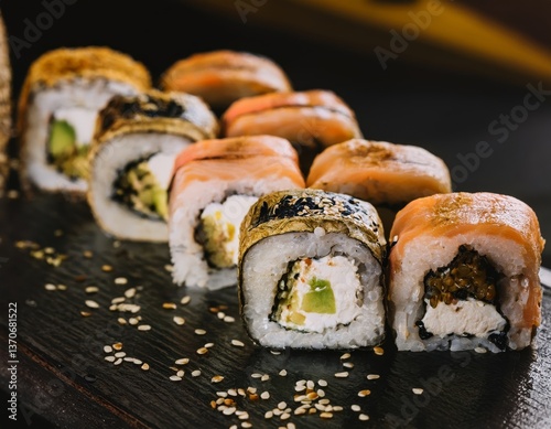 snack of traditional sushi
